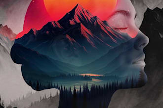 create stunning double exposure poster design