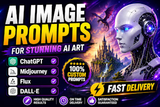 write ai image prompts for chatgpt, midjourney and flux