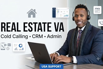 be your USA real estate virtual assistant for cold calling and admin tasks