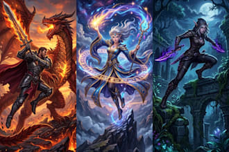 create amazing character illustrations for tcg or splash art
