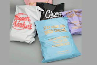 design custom poly mailer, shipping bag, frosted