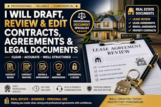 draft, review lease and edit contracts, lease agreements and legal documents