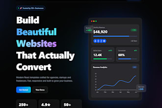 build a modern react website using react vite and tailwind CSS