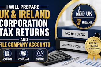 prepare UK and ireland corporation tax returns and file company accounts