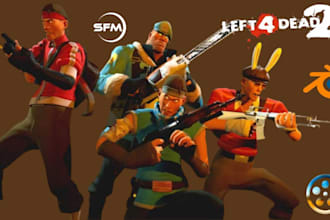 rig, port, or create custom sfm or gmod playermoel l4d2, tf2, and vr character