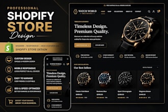 design a modern shopify store, shopify website, or dropshiping  store