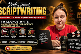 write cinematic screenplays, movie scripts and video scripts