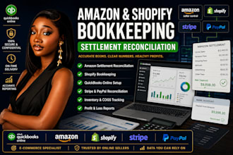 do amazon and shopify bookkeeping and settlement reconciliation