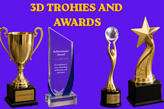 design custom 3d trophies awards and stl files for manufacturing and printing
