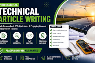 write professional electrical, solar energy and technical art