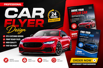 create modern car dealership flyer design