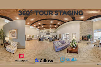 do 360 virtual staging for matterport, zillow,  panorama tours
