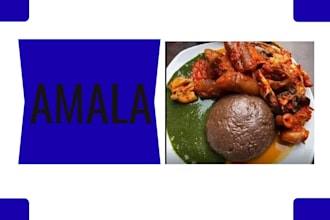 prepare delicious amala, ewedu with assorted meat