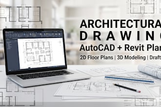 design architecture plan drawing in autocad and revit