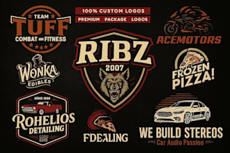 design a retro, vintage, classic, hipster badge logo for you