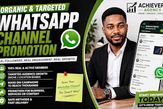 guarantee promote your whatsapp channel and increase your followers by 50k
