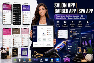 build salon app barber app spa app salon website appointment booking app