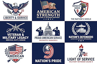 do professional patriotic, military, usa flag, american, patriotic logo