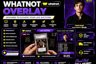 design a professional whatnot stream overlay for live auctions