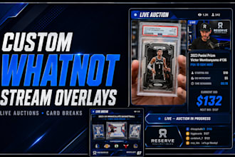 design a professional whatnot stream overlay for live auctions