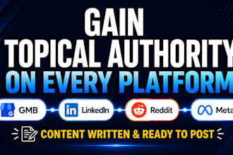 build a topical authority content system for gmb, linkedin, reddit and meta