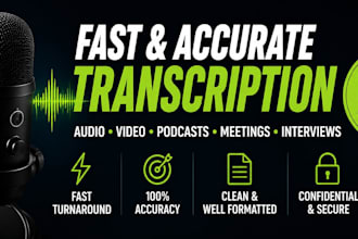 transcribe audio or video into accurate, professionally formatted text