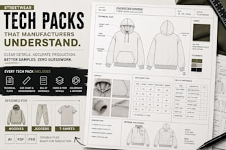 create streetwear tech packs for hoodies t shirts and joggers