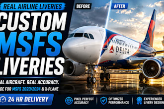 design custom livery, aircraft livery, msfs livery for flight simulator