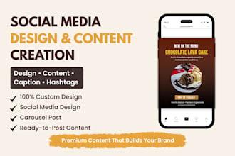 design social media posts with captions and hashtags