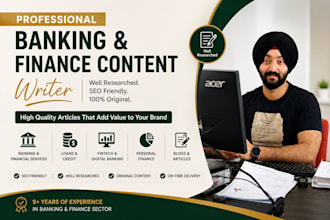 write banking, finance, fintech, loan and personal finance content