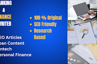 write banking, finance, fintech, loan and personal finance content