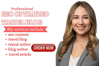create SEO optimized travel blog content for your business