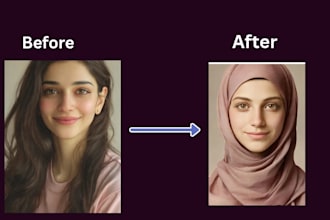 design  professional hijab avatar or cartoon portrait