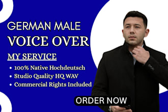 record a high quality deep german male voice over for narration or commercials