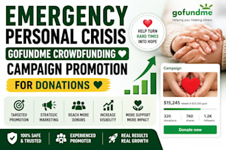 emergency personal crisis gofundme crowdfunding campaign promotion for donations
