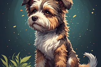 draw your dog or any pets into cartoon