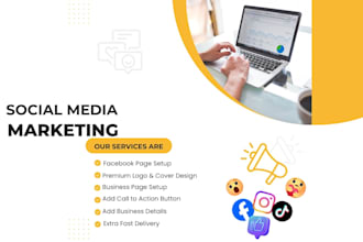 do facebook page setup, fan page, cover, banner,   logo design
