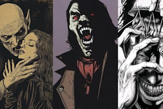create gothic horror comic illustration dark fantasy character art gothic nextra