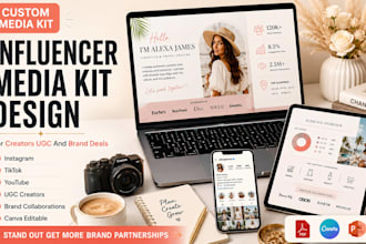 design a professional influencer media kit for creators and brands