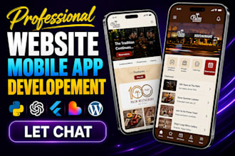 do website or mobile app development, webview android and ios app as flutter dev