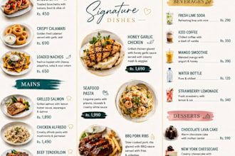 design amazing menu card