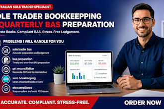 handle sole trader bookkeeping, gst coding, bas prep and bas compliance review