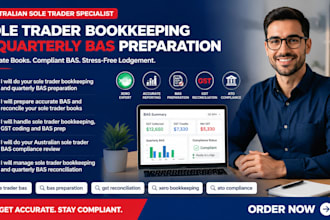 handle sole trader bookkeeping, gst coding, bas prep and bas compliance review