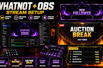 set up whatnot obs studio, create animated stream alerts, overlays and scenes