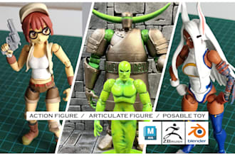sculpt detailed 3d action figure, articulated figure posable toy 3d statue stl