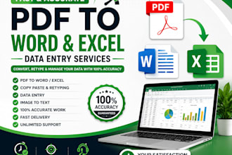 convert PDF to word and PDF to excel manually