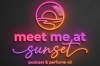 design a stunning sunset logo for your brand or business