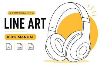 draw premium product line art illustration manually in adobe illustrator