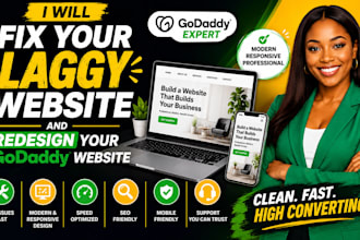 fix your laggy website and redesign your godaddy website