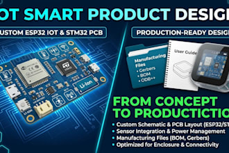 do custom esp32 iot smart product design and stm32 pcb layout